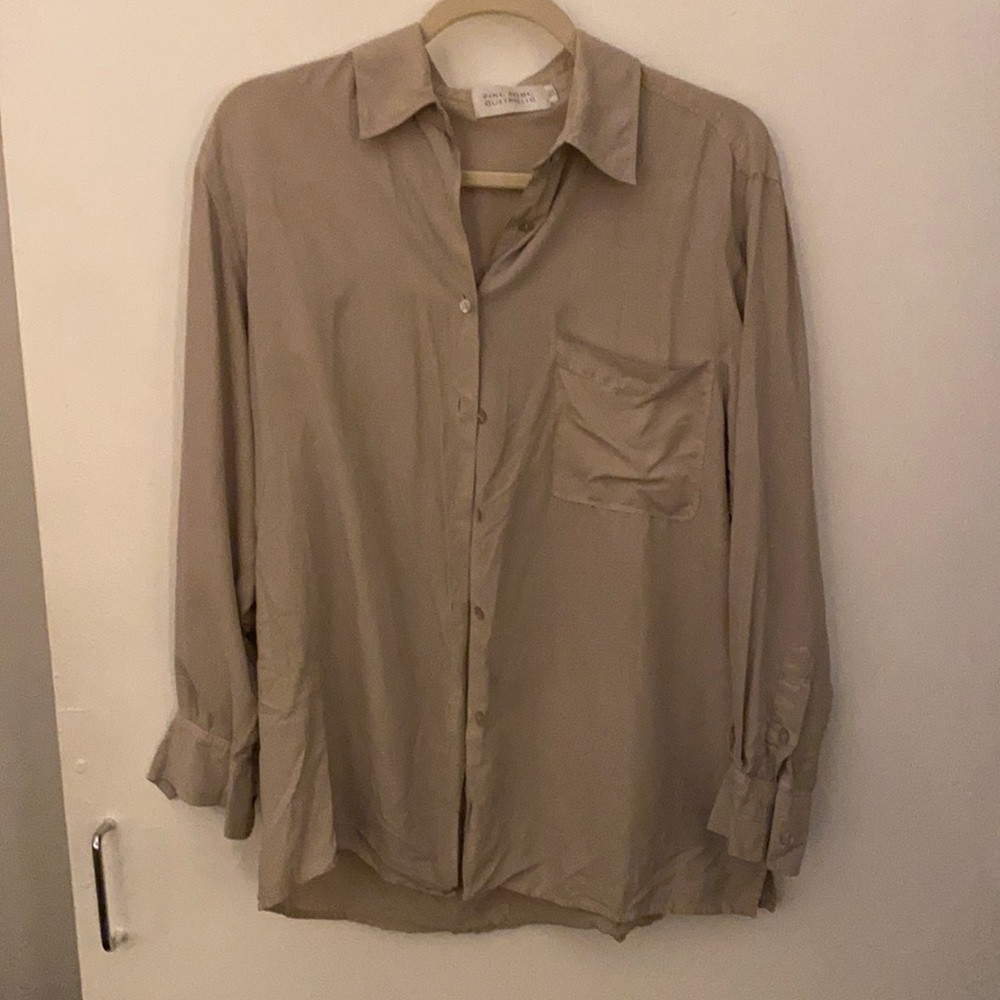Silk tan shirt